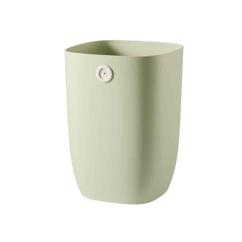 mingol Bathroom Trash Can, Plastic Rectangular Garbage Can with Trash Liner Holder for Bedroom, Living Room, Small Indoor Waste Basket, 7L, Green - Image 1