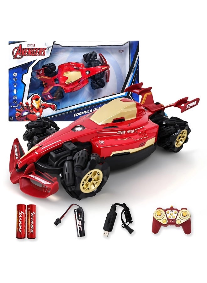 مارفل سيارة سباق مارفل أفينجرز آيرون مان فورمولا دريفت تعمل بالتحكم عن بعد | سيارة انجراف بالتحكم عن بعد (٢.٤) جيجا هرتز | سيارة فورمولا عالية السرعة مع أضواء وتحكم كامل بالوظائف. - Image 2