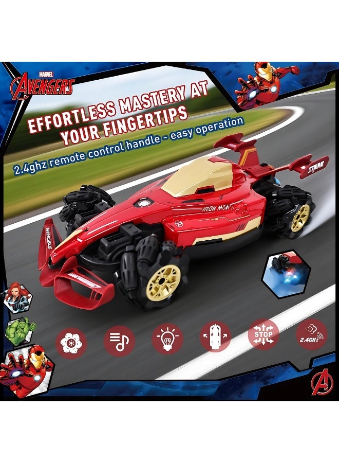 مارفل سيارة سباق مارفل أفينجرز آيرون مان فورمولا دريفت تعمل بالتحكم عن بعد | سيارة انجراف بالتحكم عن بعد (٢.٤) جيجا هرتز | سيارة فورمولا عالية السرعة مع أضواء وتحكم كامل بالوظائف. - Image 3