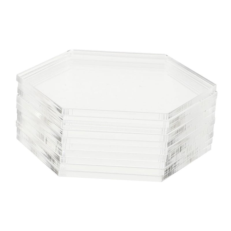 JECOMPRIS 10pcs Hexagonal Acrylic Painting Boards for DIY Decoration Thick Versatile Crafting Trays for Home Decor and Event Displays - Image 1