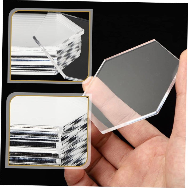 JECOMPRIS 10pcs Hexagonal Acrylic Painting Boards for DIY Decoration Thick Versatile Crafting Trays for Home Decor and Event Displays - Image 5