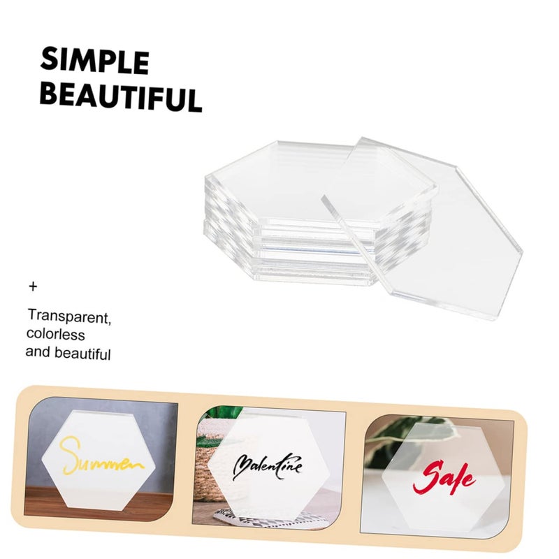 JECOMPRIS 10pcs Hexagonal Acrylic Painting Boards for DIY Decoration Thick Versatile Crafting Trays for Home Decor and Event Displays - Image 3