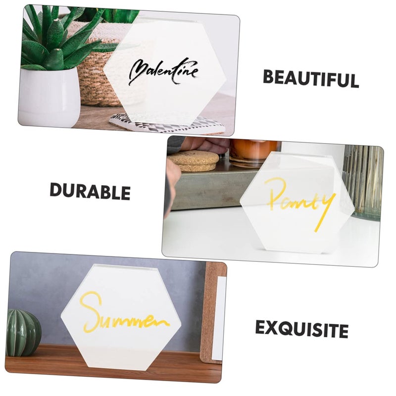 JECOMPRIS 10pcs Hexagonal Acrylic Painting Boards for DIY Decoration Thick Versatile Crafting Trays for Home Decor and Event Displays - Image 4