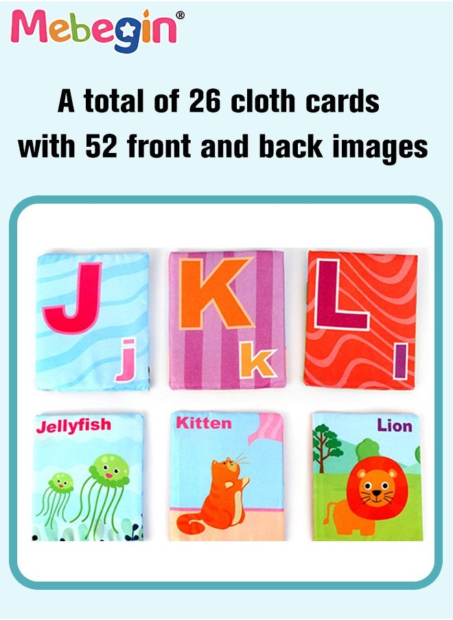 MEBEGIN 28 Pcs Baby Soft Cloth Book Set Early Education Learning Toys Gifts for Infants with Storage Bags Touch Feel Activity with Rustling Sound Baby Activity Crinkle Books  - Image 4
