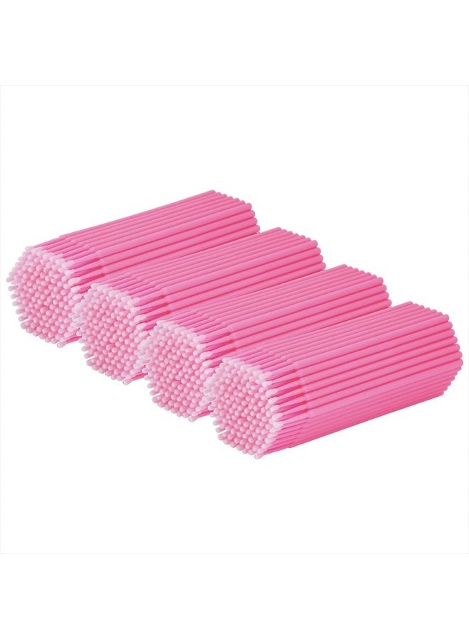 tifanso 400PCS Micro Brush, Micro Swabs for Eyelash Extension, Disposable Micro Applicator Brush Micro Eyelash Swabs Pink(Head Diameter: 2.0mm) - Image 1
