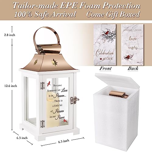 liantudy Memorial Lantern, Sympathy Gifts for Loss of Mom/Dad/Loved One, Bereavement Gifts, in Memory of Loved One Lantern,Celebration of Life, Memorial Gifts, Funeral Lantern,Because we Love is in Heaven - Image 4