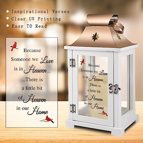 liantudy Memorial Lantern, Sympathy Gifts for Loss of Mom/Dad/Loved One, Bereavement Gifts, in Memory of Loved One Lantern,Celebration of Life, Memorial Gifts, Funeral Lantern,Because we Love is in Heaven - Image 5
