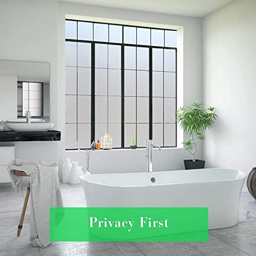 SIA VENDORS? White Privacy Window Films, Opaque Frosted Glass Tint Static Cling Treatment Protects Home Security Without Blocking Daylight - Heat Control, UV Prevention ((12" by 96" INCHES)) - Image 3