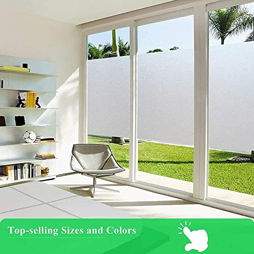 SIA VENDORS? White Privacy Window Films, Opaque Frosted Glass Tint Static Cling Treatment Protects Home Security Without Blocking Daylight - Heat Control, UV Prevention ((12" by 96" INCHES)) - Image 2