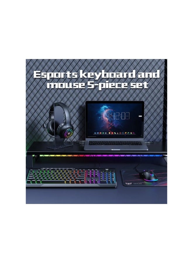 ONIKUMA TZ5006 5 in 1 Combo Gaming Set - Mouse/Keyboard/Headset/Headset stand/ Mousepad - Image 1
