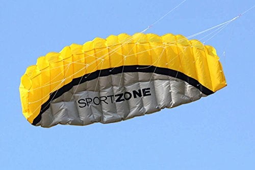Hengda Kite 25م طائرات ورقية مزدوجة الخطوط للبهجة طائرات ورقية ناعمة للشاطئ بألوان الأزرق والأحمر والأخضر والأصفر مع أداة الطيران - Image 5