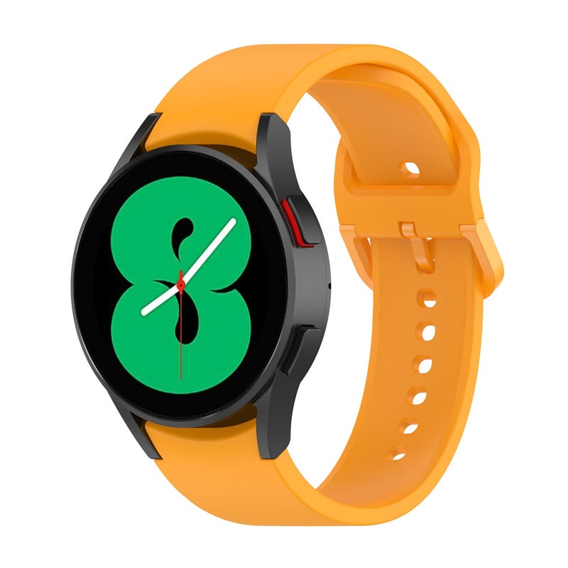 Replacement Strap For Samung Galaxy Watch4 40mm / 44mm Silicone Flat Buckle Watch Band(Yellow) - Image 4