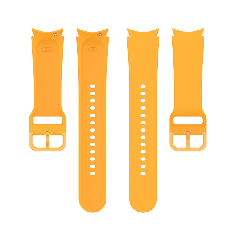 Replacement Strap For Samung Galaxy Watch4 40mm / 44mm Silicone Flat Buckle Watch Band(Yellow) - Image 2