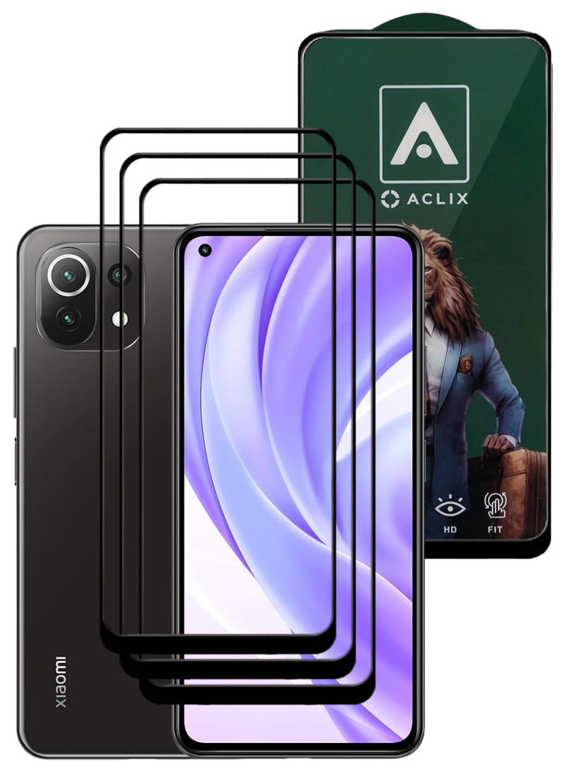 ACLIX 3 Pieces Antistatic ESD Dustproof Premium Quality High Definition Tempered Glass Screen Protector Designed For Xiaomi Mi 11 Lite - Image 1
