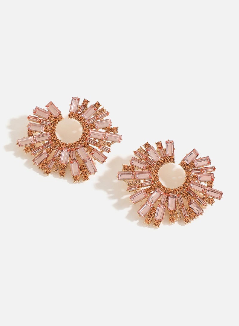 SOHI Rose Stones Artificial Stud Earring Jewellery - Image 2