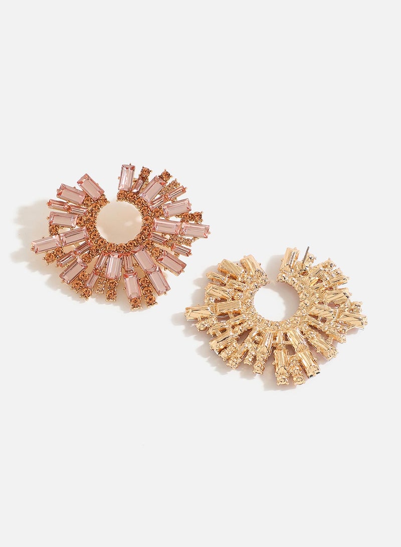 SOHI Rose Stones Artificial Stud Earring Jewellery - Image 3