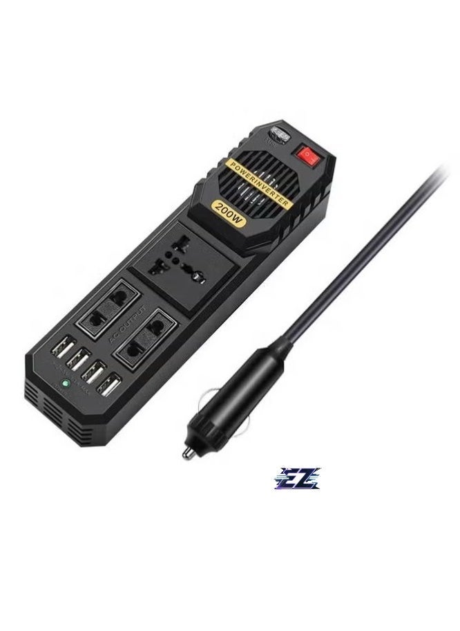 ELTRAZONE - 200W Power Inverter DC 12V to 220V AC Car Power Inverter – High Capacity, Compact Voltage Converter for Laptops, Smartphones & Electronic Devices – Reliable and Portable Power Solution for Vehicles - Image 1