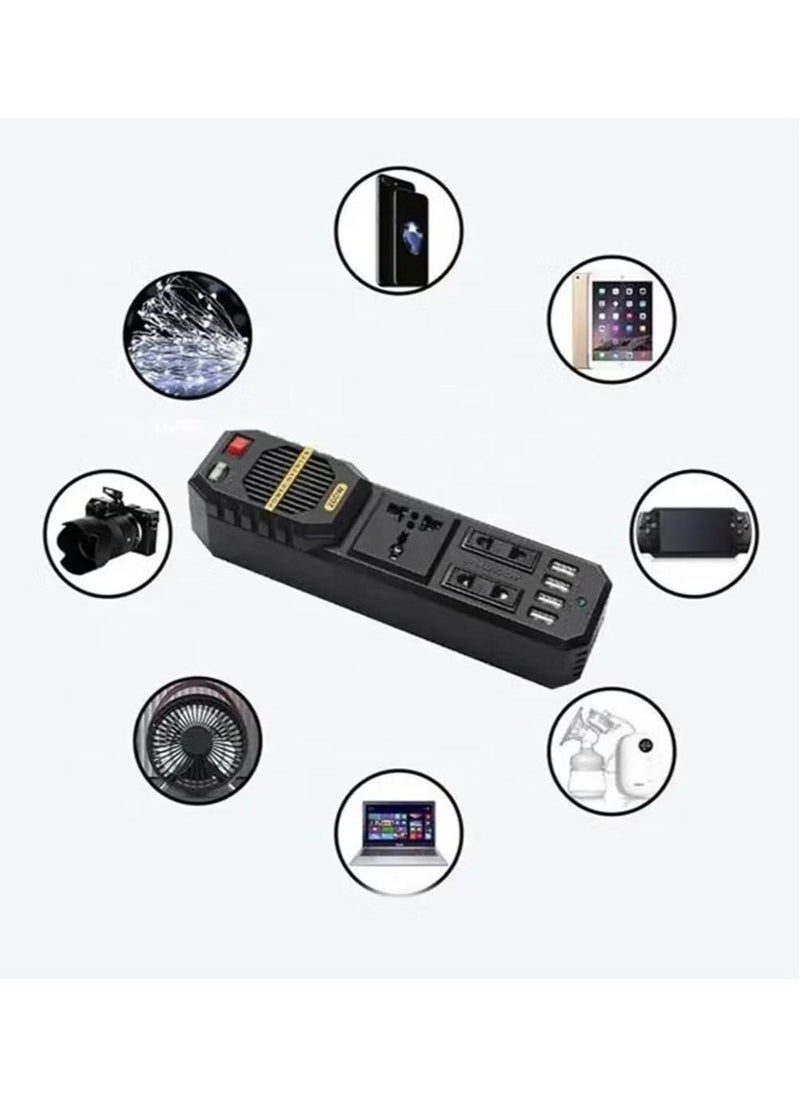 ELTRAZONE - 200W Power Inverter DC 12V to 220V AC Car Power Inverter – High Capacity, Compact Voltage Converter for Laptops, Smartphones & Electronic Devices – Reliable and Portable Power Solution for Vehicles - Image 1