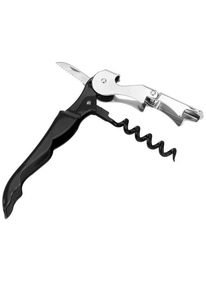 Stainless Steel Wine Cap Opener Black/Silver 4.7x0.8inch  - Image 1