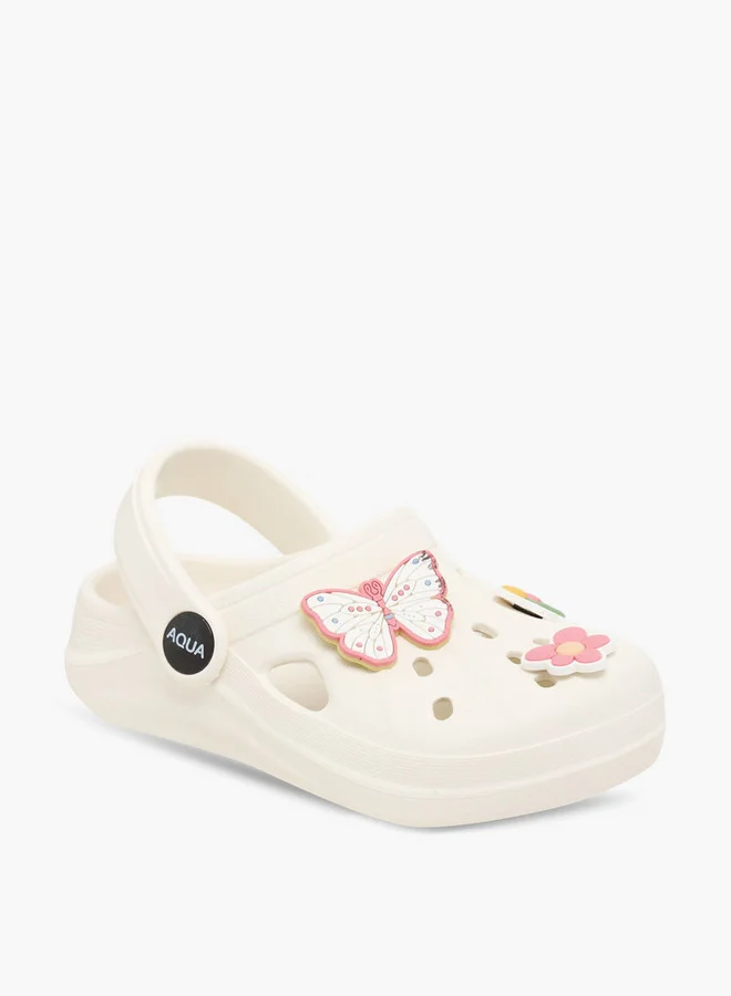 أكوا Girls Jibbitz Accent Clogs with Backstrap