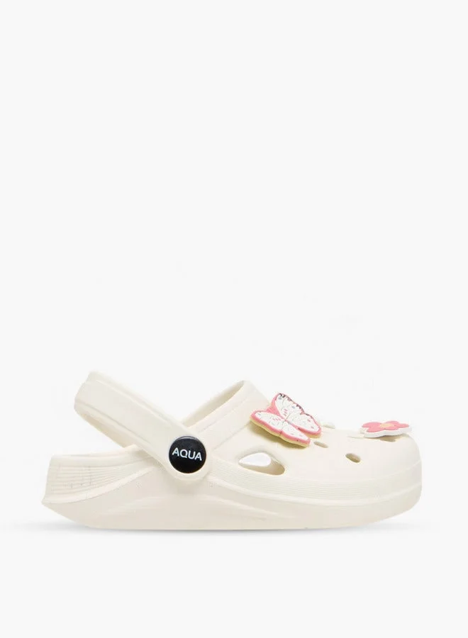 Aqua Girls Jibbitz Accent Clogs with Backstrap