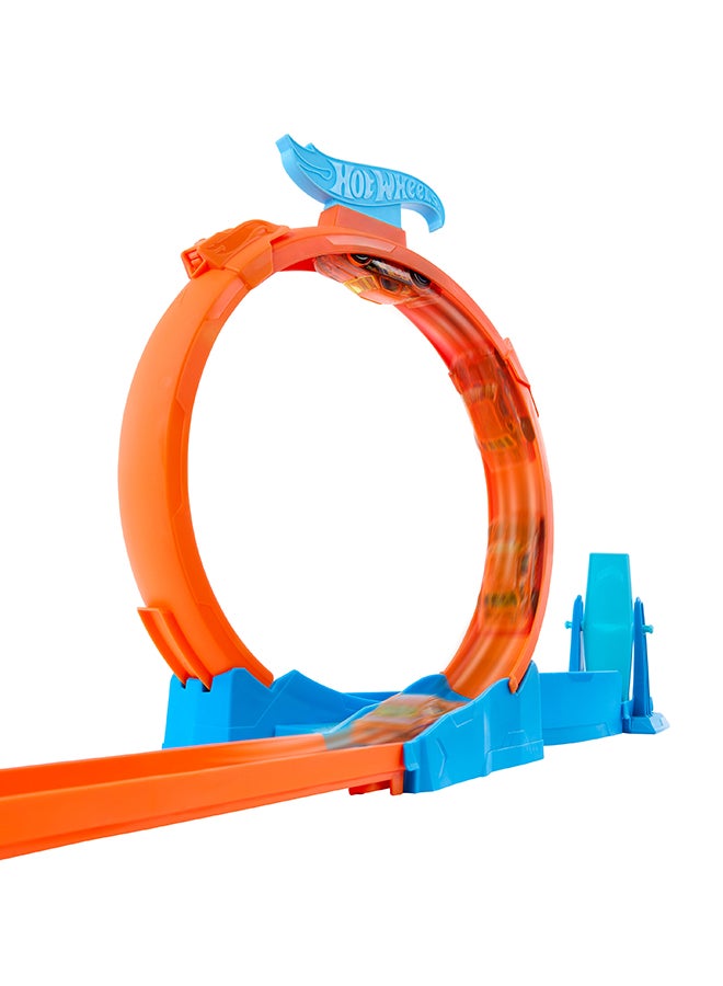 Hot Wheels Car Track Set, Triple Loop Pack & 1:64 Scale Vehicle, Track-Building Components With 3 Loops, Speed Snap Tracks & Adapters - Image 4