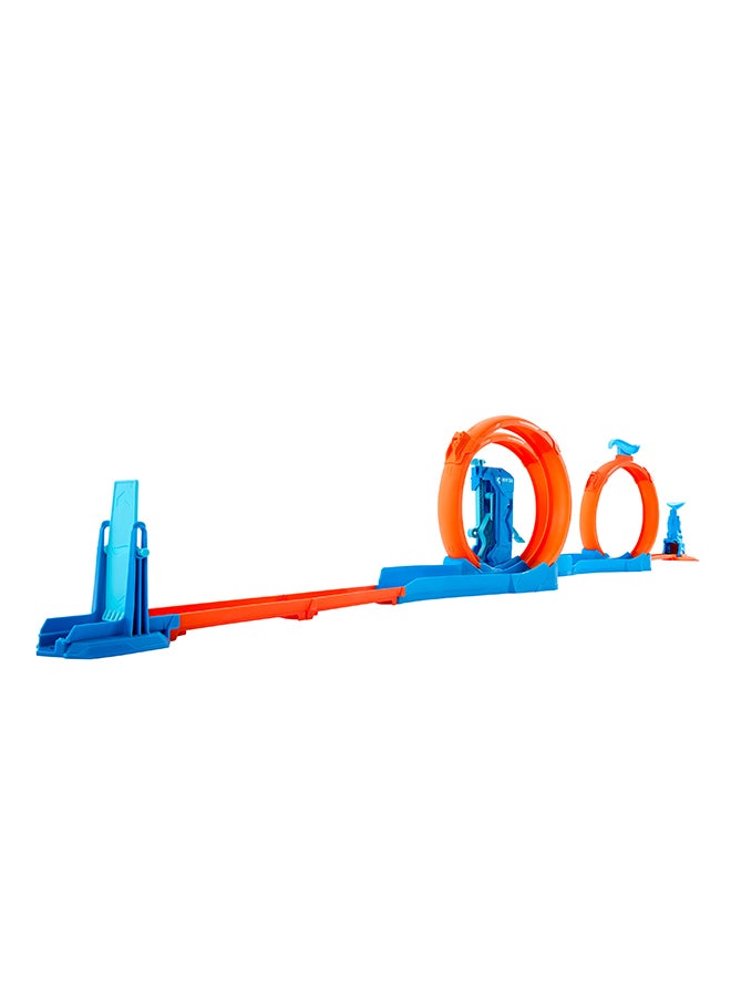 Hot Wheels Car Track Set, Triple Loop Pack & 1:64 Scale Vehicle, Track-Building Components With 3 Loops, Speed Snap Tracks & Adapters - Image 5