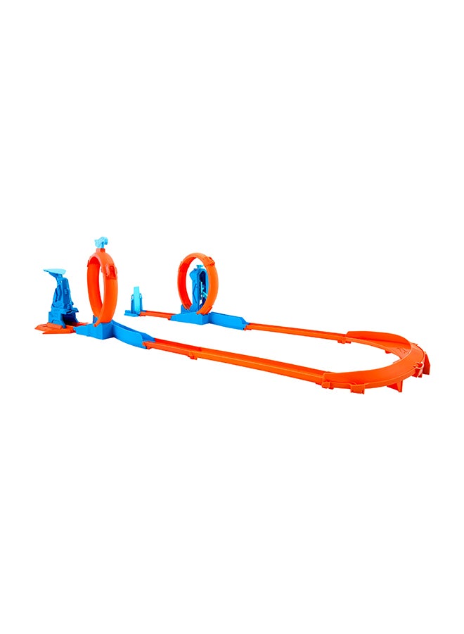 Hot Wheels Car Track Set, Triple Loop Pack & 1:64 Scale Vehicle, Track-Building Components With 3 Loops, Speed Snap Tracks & Adapters - Image 3