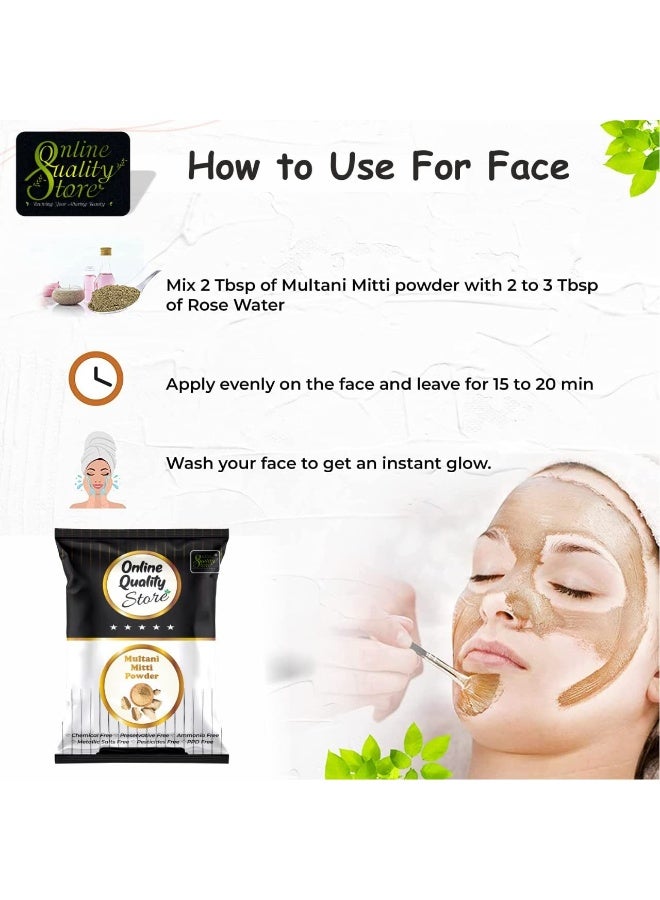 Online Quality Store herbal powder combo for hair and face (Multani mitti powder)-100g |Natural Multani Mitti powder for Face Pack | Fuller's Earth, Bentonite Clay - Image 4