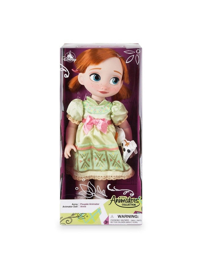 Disney Store Official Animators' Collection Anna Doll, Frozen, 16 Inches, Includes Olaf with Molded Details, Fully Posable Toy in Satin Dress - Suitable for Ages 3+ Toy Figure - Image 5