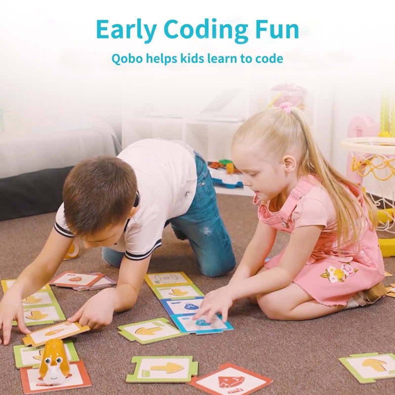 Robobloq Robobloq Qobo Coding Robot for Kids 3+  Screen-Free  Coding Pets with 30 Programming Card  USB Charging  Preschool STEM Learning Activities Toys for Toddlers  Educational Kits Gift for Boys & Girlss  - Image 2