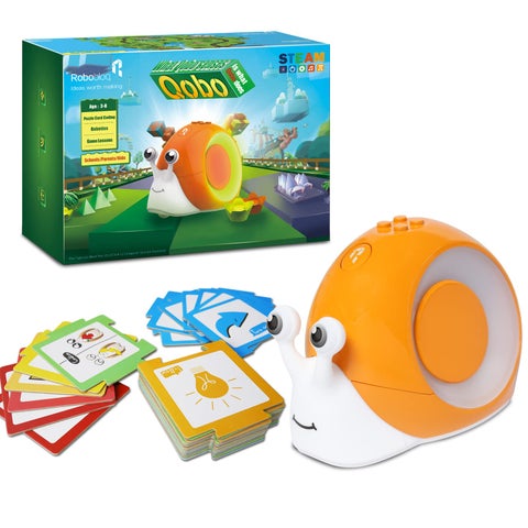 Robobloq Qobo Coding Robot for Kids 3+  Screen-Free  Coding Pets with 30 Programming Card  USB Charging  Preschool STEM Learning Activities Toys for Toddlers  Educational Kits Gift for Boys & Girlss
