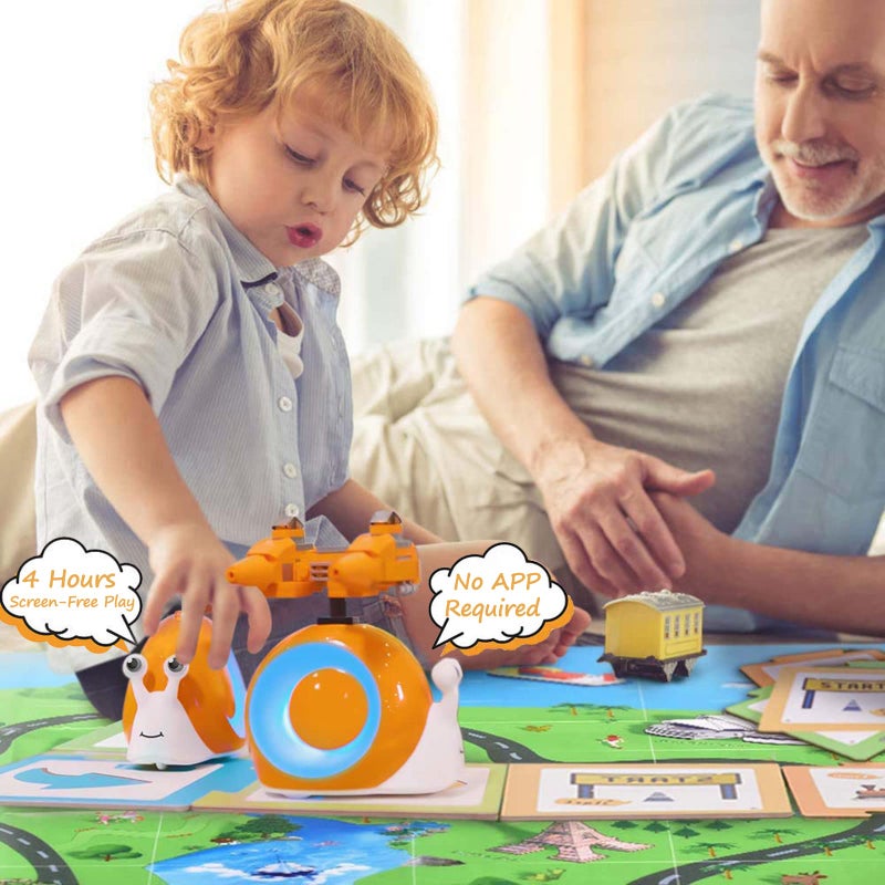 Robobloq Robobloq Qobo Coding Robot for Kids 3+  Screen-Free  Coding Pets with 30 Programming Card  USB Charging  Preschool STEM Learning Activities Toys for Toddlers  Educational Kits Gift for Boys & Girlss  - Image 4