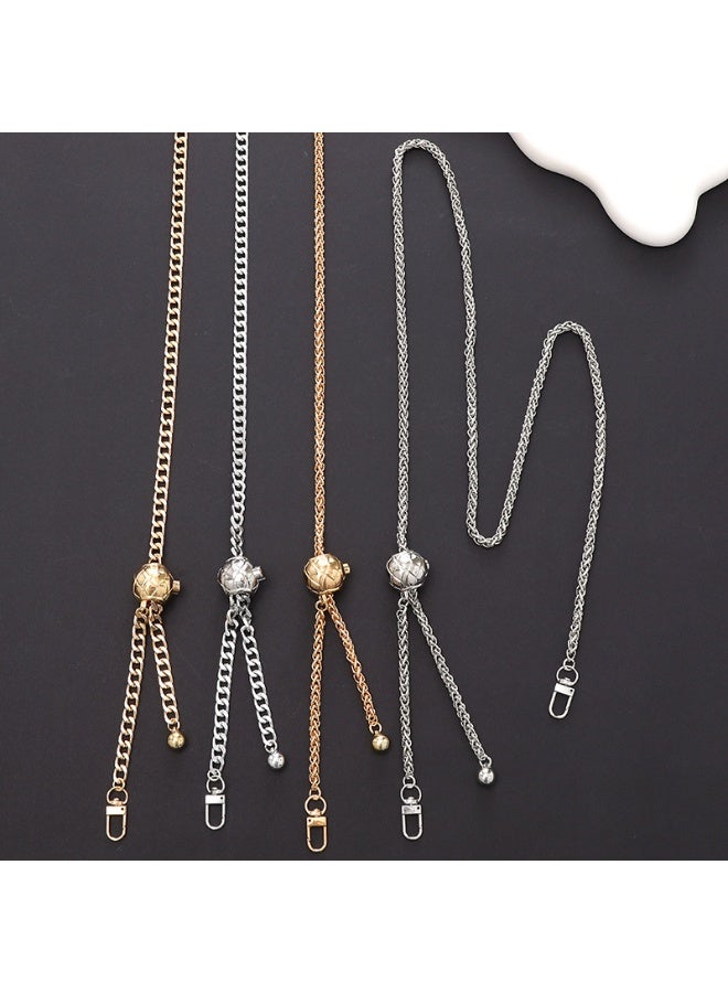 NIBEMINENT Beaded Phone Lanyard, Anti Lost Removable Wrist Strap, Metal Sliver Bracelet Pendant, Phone Keychain Lanyard - Image 2