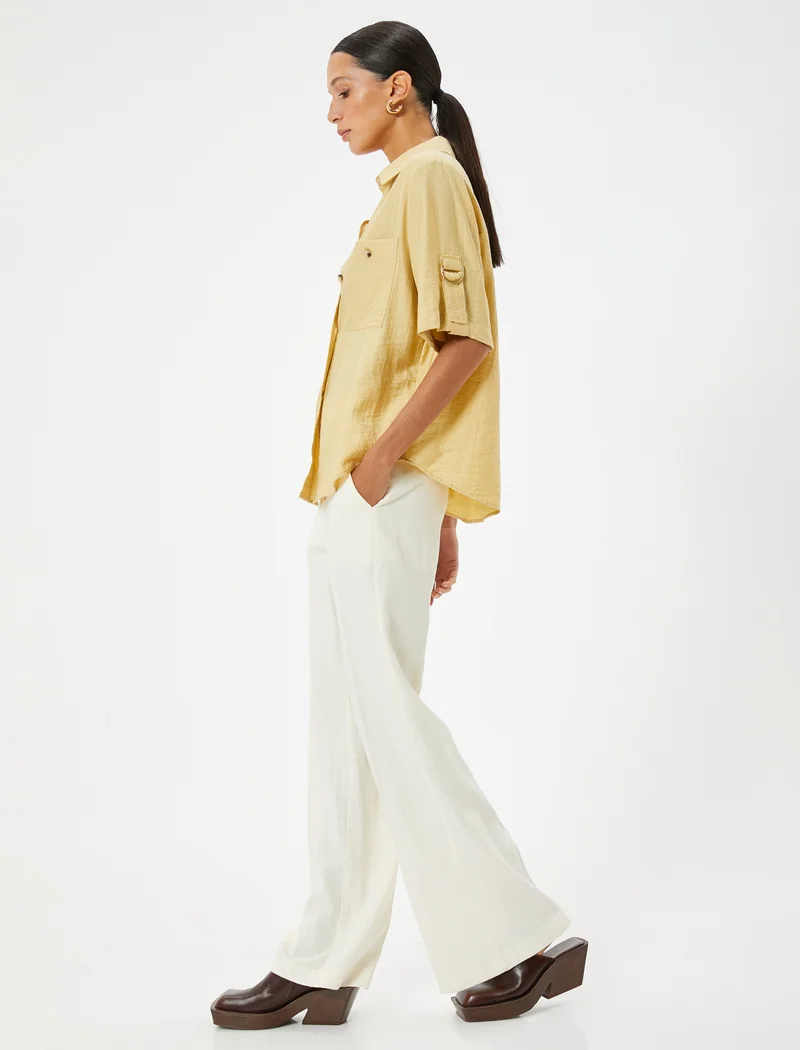 KOTON Wide Leg Linen Pants