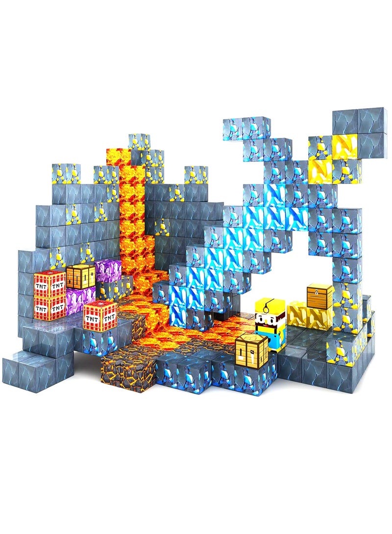Toylogy 72 قطعة كتل مغناطيسية - بناء عالم المغناطيس سيف إصدار مناجم سيف كهوف المغناطيس أدوات صف دراسي ضرورية ألعاب للأطفال من الأولاد والبنات أعمار 3-4 4-5 6-8، ألعاب حسية مونتيسوري للأطفال من 3 سنوات وما فوق - Image 1