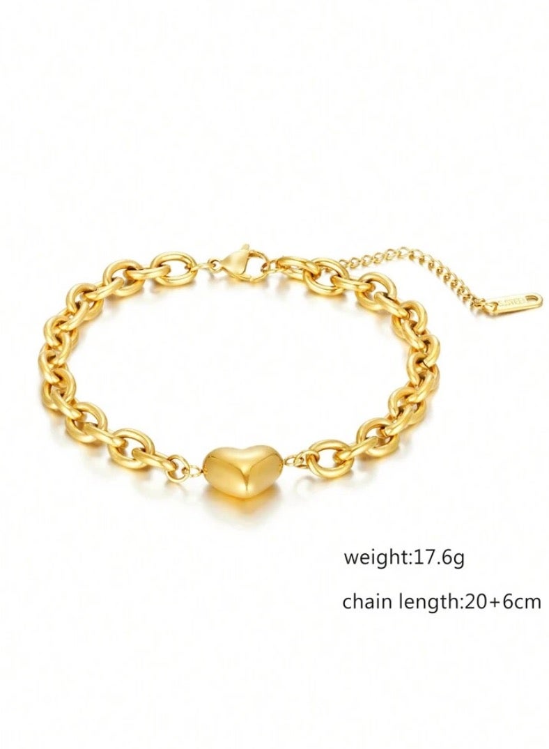 إيكوال اسوارة نسائية أنيقة وعالية الجودة مصنوعة من الاستانلس ستيل مطلية باللون الذهبي - Image 2