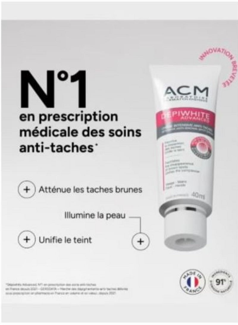 ACM Laboratoire dermatologique ACM Depiwhite Advanced Cream - Intensive Dark Spot Corrector & Brightening Moisturizer, 40ml - Reduces pigmentation and evens out skin tone - Image 4