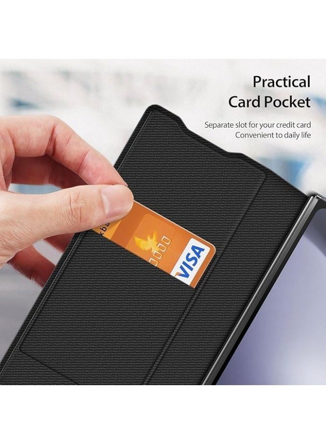 Flip Case for Galaxy Z Fold 6 2024 Case with Card Slot, Magnetic Leather Folio Bracket Case Shell for Z Fold 6 5G  - Image 2