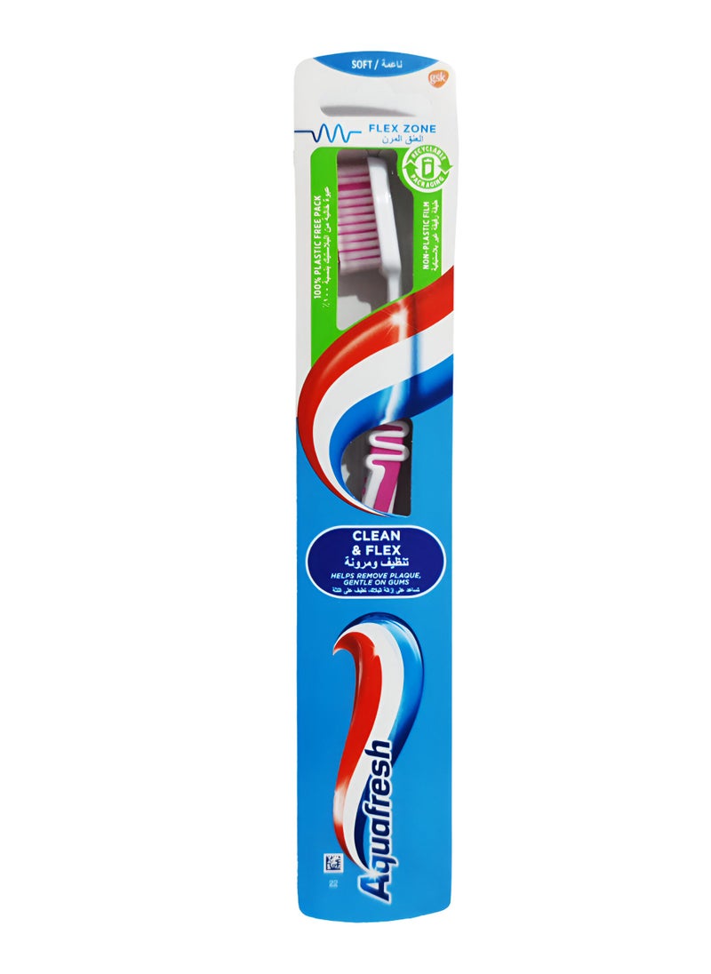 Aquafresh - Clean and Flex Soft Toothbrush Multicolour - Image 1