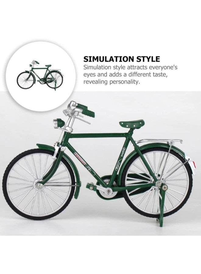 klarako Metal Bike Model Vintage Bicycle Decor 1: 10 Mini Bicycle Art Ornaments Figurines Iron Art Bike Decorative Bicycle Classic Bike Sculpture for Children Toys Gifts Green - Image 3