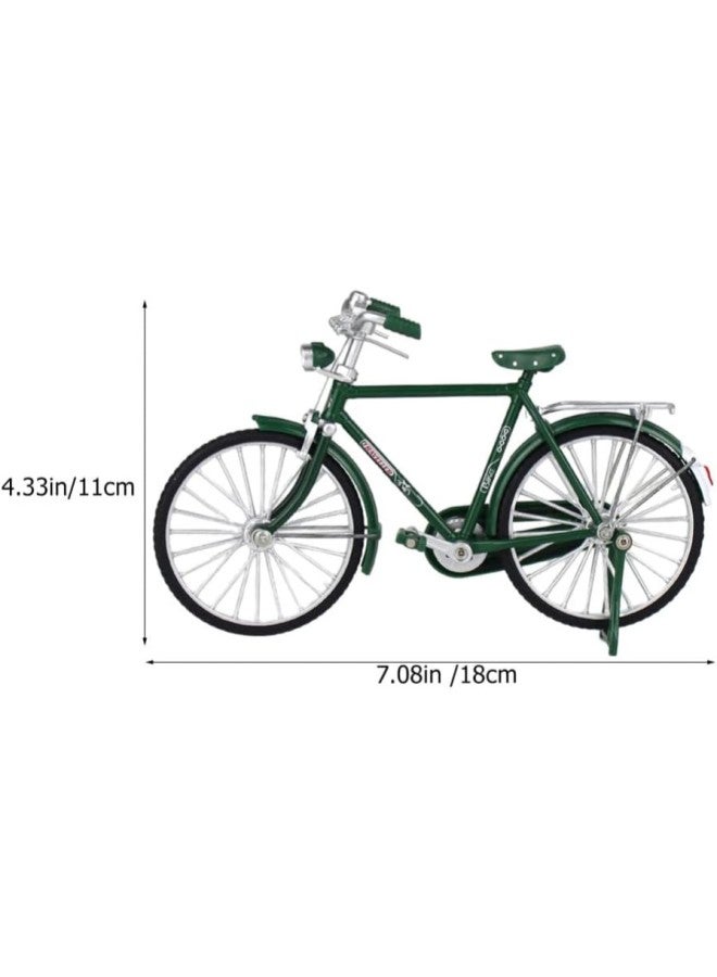 klarako Metal Bike Model Vintage Bicycle Decor 1: 10 Mini Bicycle Art Ornaments Figurines Iron Art Bike Decorative Bicycle Classic Bike Sculpture for Children Toys Gifts Green - Image 2