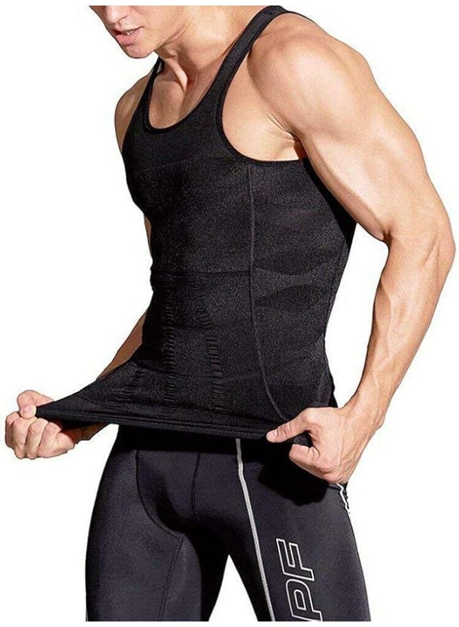 Men Slimming Compression Vest – Body Shaper for Chest, Belly & Waist Support – Lightweight Fitness Undershirt for Workout, Running & Daily Wear - Image 4