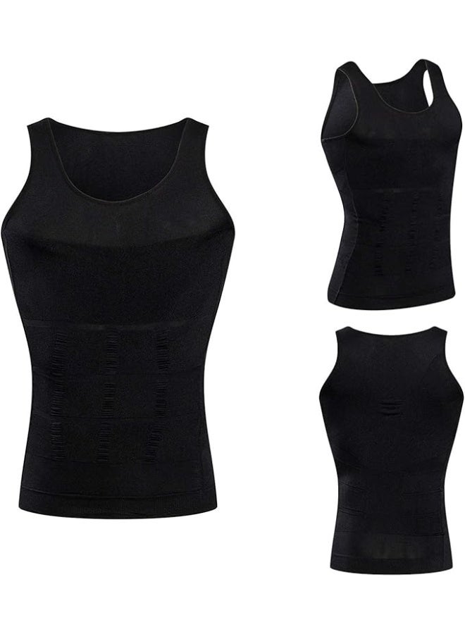 Men Slimming Compression Vest – Body Shaper for Chest, Belly & Waist Support – Lightweight Fitness Undershirt for Workout, Running & Daily Wear - Image 1