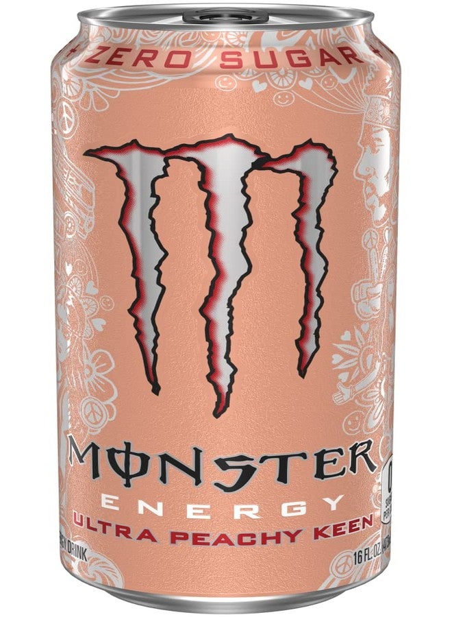 Monster Energy Ultra Peachy Keen, Sugar Free Energy Drink, 16oz