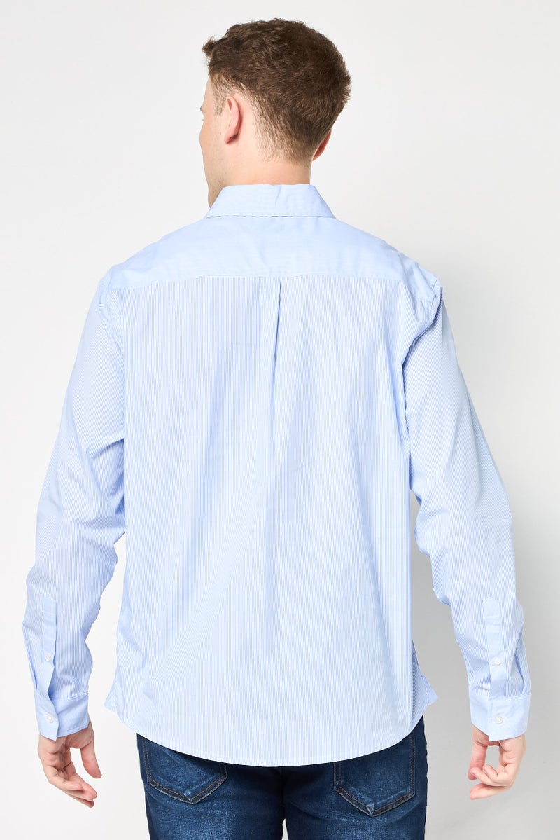 DKNY Men Regular Fit Long Sleeve Stripe Casual Shirt, Multicolor - Image 4