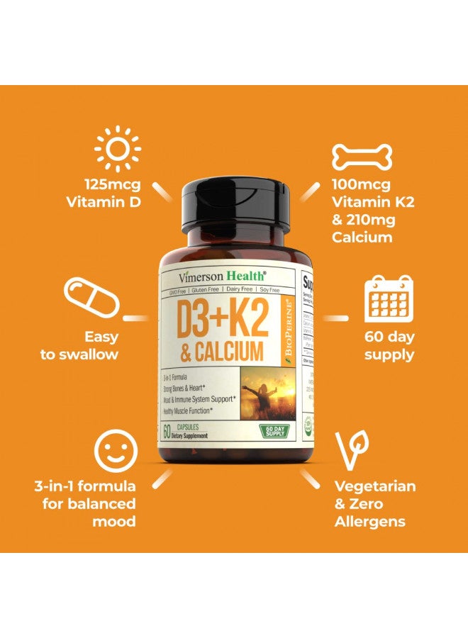 Vimerson Health Vitamin D3 & K2 with Calcium & BioPerine - Vitamin D 5000 IU - Vitamin D3 + Vitamin K2 & Calcium Supplement - Supports Overall Health: Strong Bones & Teeth, Muscles, Heart & Immune Function & Energy. - Image 5
