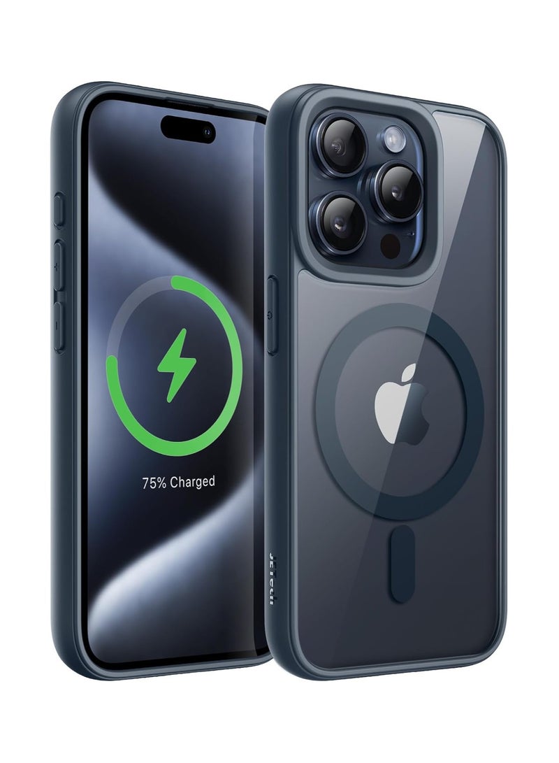 ACLIX Clear Magnetic Case for iPhone 12 Pro Max , Compatible with MagSafe, Plating Luxury Cover, Clear Soft TPU Shockproof Protective Phone Case (Navy Blue) - Image 1