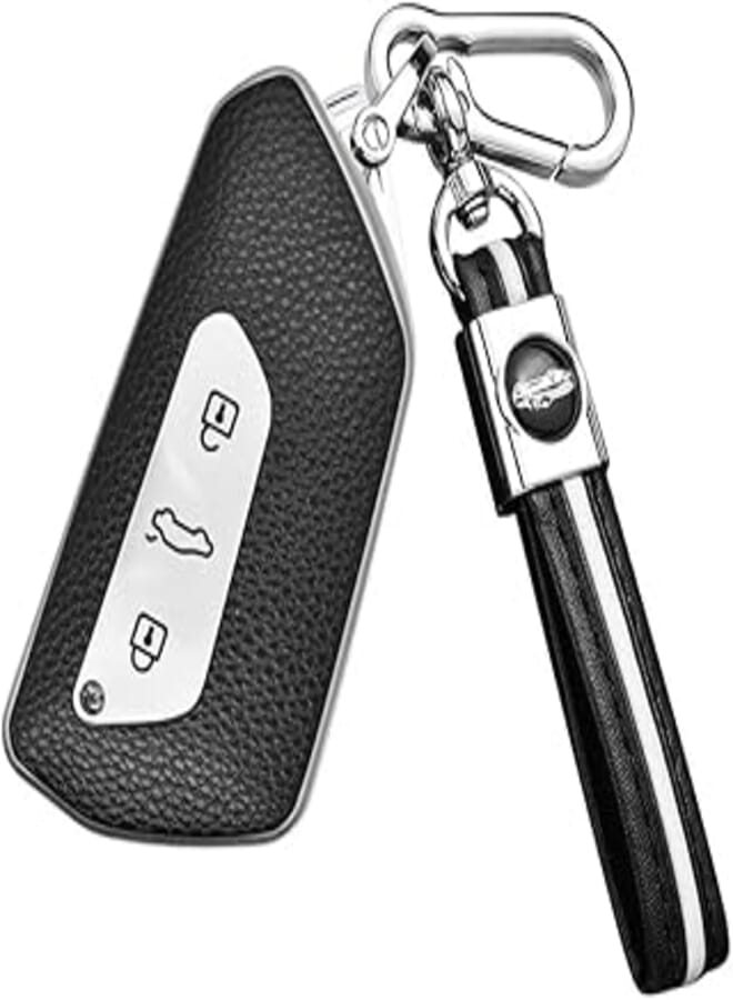 ontto Car Key Cover for VW ID.3 ID.4 Golf 8 Seat Leon MK 4 Tarraco Ateca Skoda Octavia 2020 Key Cover TPU Leather Key Fob Key Protection Case Remote Control 3 Buttons Silver