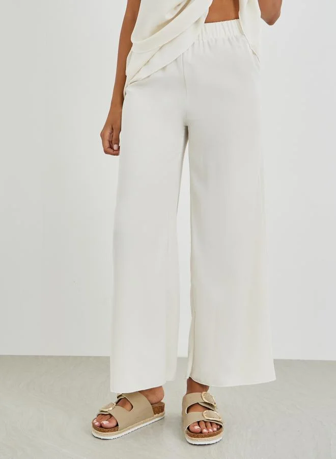 Take Two Take Two Solid Sleeveless Longline Top with Straight Leg Pants Co-Ords